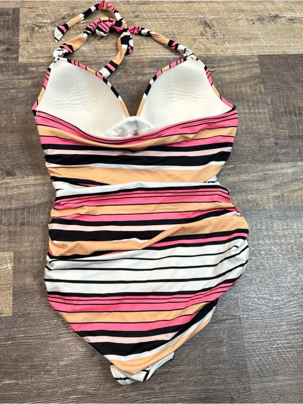 Victoria’s Secret swim Striped Halter One-Piece Swimsuit size large - Picture 5 of 11